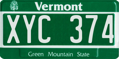VT license plate XYC374