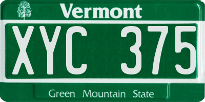 VT license plate XYC375