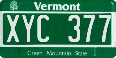 VT license plate XYC377