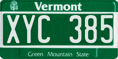 VT license plate XYC385