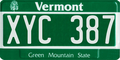 VT license plate XYC387