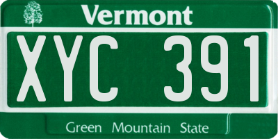 VT license plate XYC391