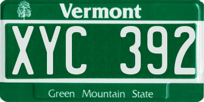 VT license plate XYC392