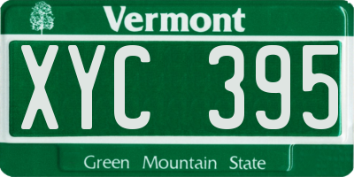 VT license plate XYC395