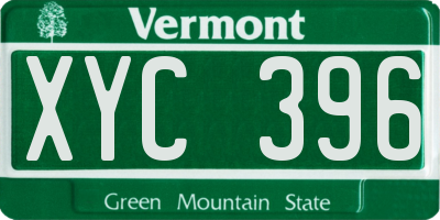 VT license plate XYC396