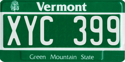 VT license plate XYC399