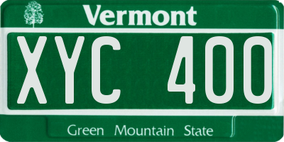 VT license plate XYC400