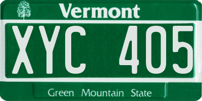 VT license plate XYC405