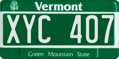 VT license plate XYC407