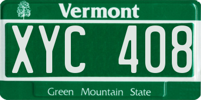 VT license plate XYC408