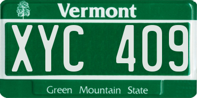 VT license plate XYC409