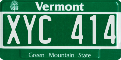 VT license plate XYC414