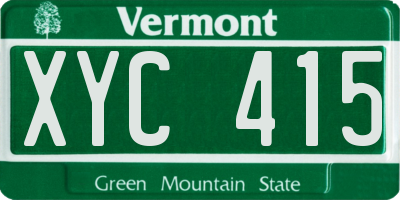 VT license plate XYC415