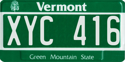 VT license plate XYC416