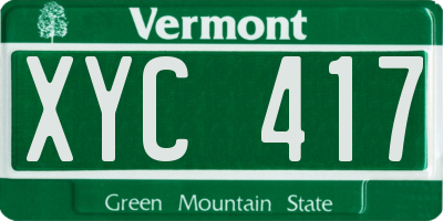 VT license plate XYC417