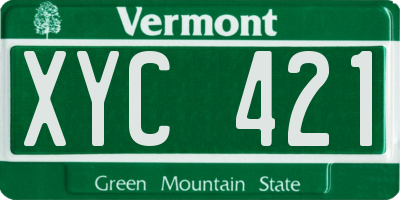VT license plate XYC421