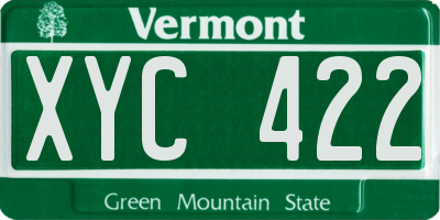 VT license plate XYC422