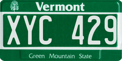 VT license plate XYC429