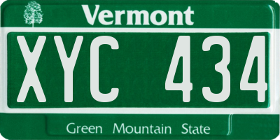 VT license plate XYC434