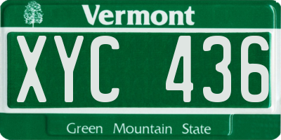 VT license plate XYC436
