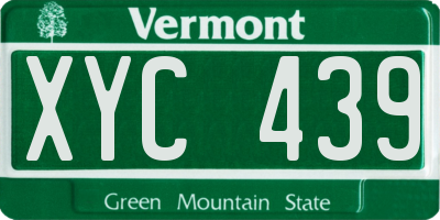 VT license plate XYC439