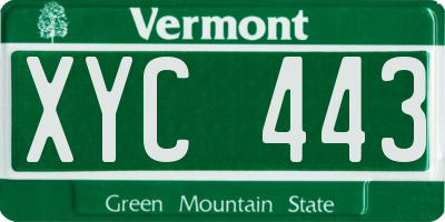 VT license plate XYC443