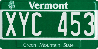 VT license plate XYC453