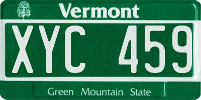 VT license plate XYC459