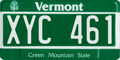 VT license plate XYC461