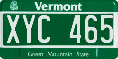 VT license plate XYC465