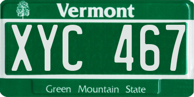 VT license plate XYC467