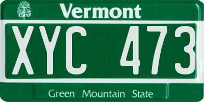 VT license plate XYC473