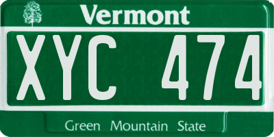 VT license plate XYC474