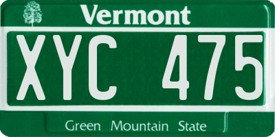 VT license plate XYC475