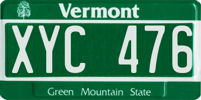 VT license plate XYC476