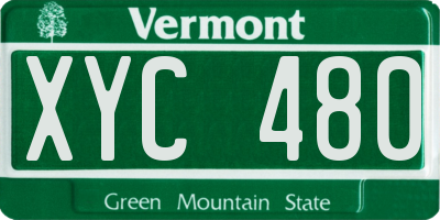 VT license plate XYC480