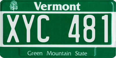 VT license plate XYC481
