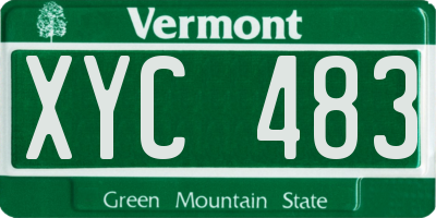 VT license plate XYC483