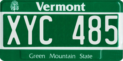 VT license plate XYC485