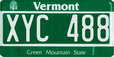 VT license plate XYC488