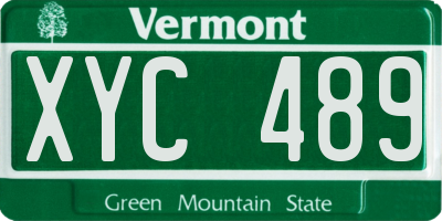 VT license plate XYC489