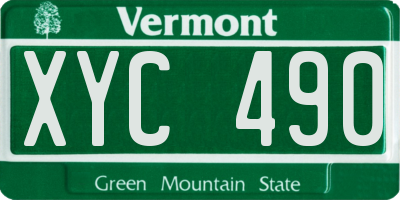 VT license plate XYC490