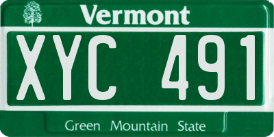 VT license plate XYC491