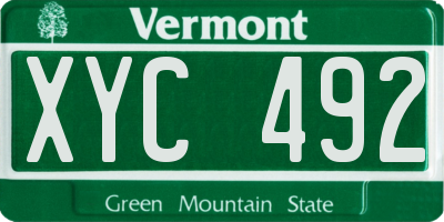 VT license plate XYC492