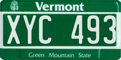 VT license plate XYC493