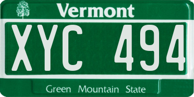 VT license plate XYC494