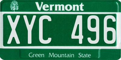 VT license plate XYC496