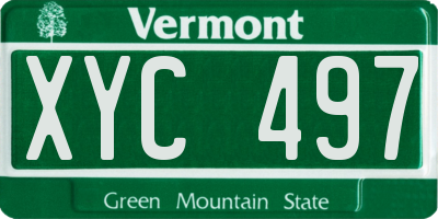 VT license plate XYC497
