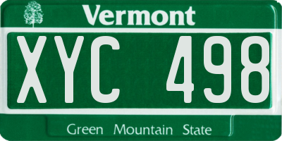 VT license plate XYC498