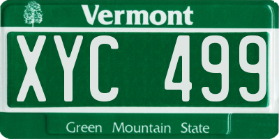VT license plate XYC499